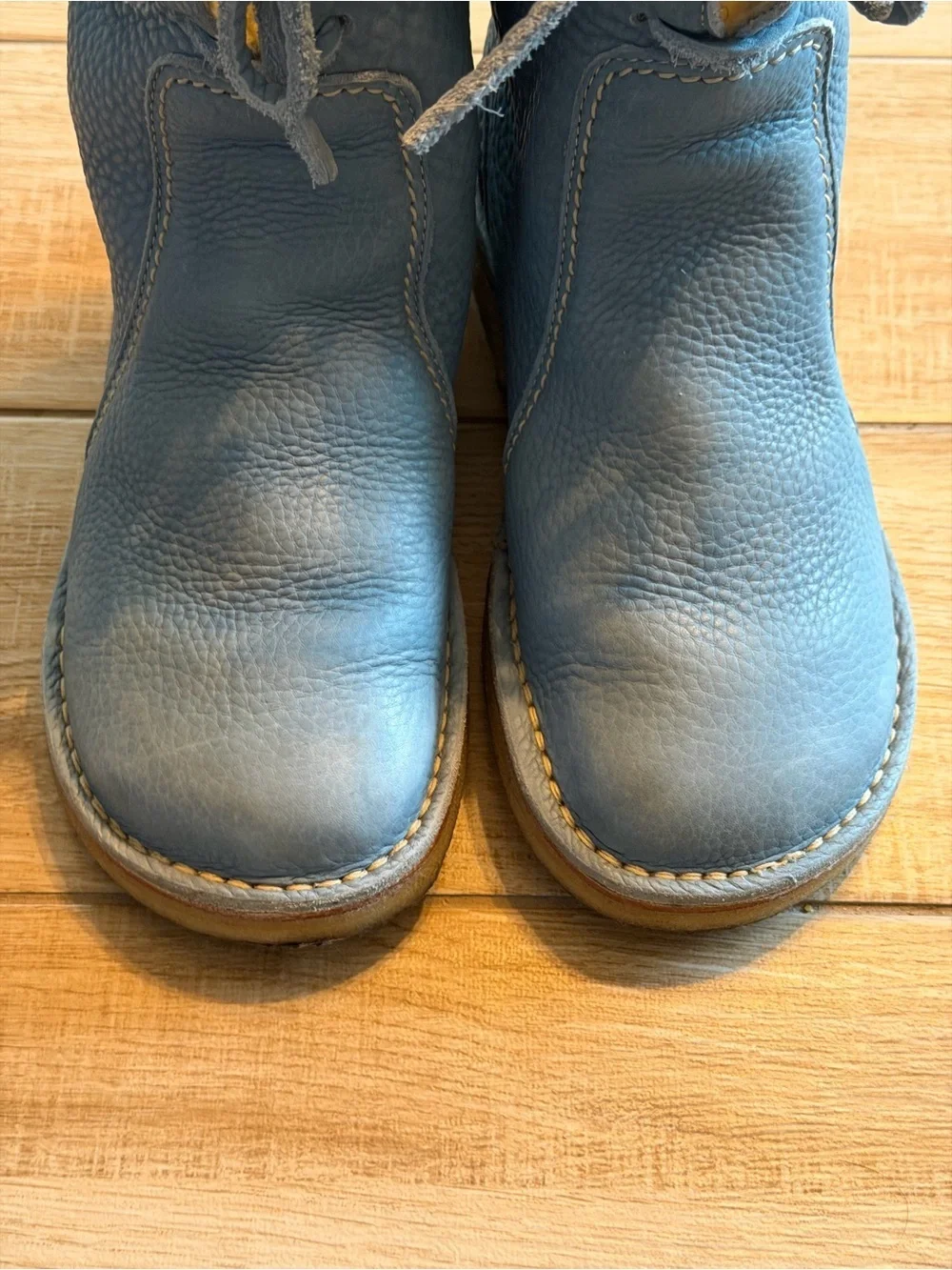 Duckfeet Arhus Blue Pebbled Leather Shearling Lined Boots Sz 39